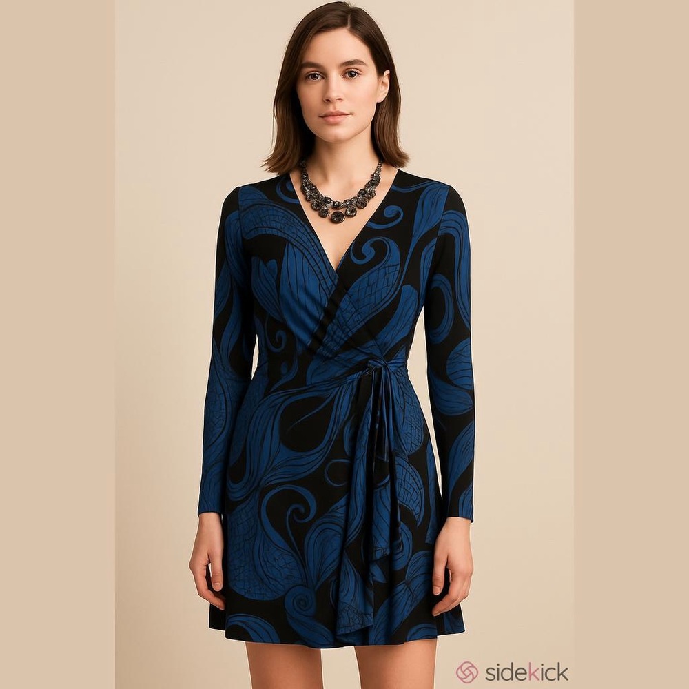 Mara Hoffman 100% silk wrap front style dress